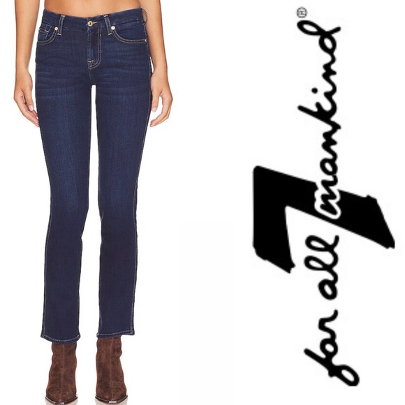 7 for All Mankind Kimmie Straight Crop Jeans, Size 28, MSRP $198 - Picture 2 of 9